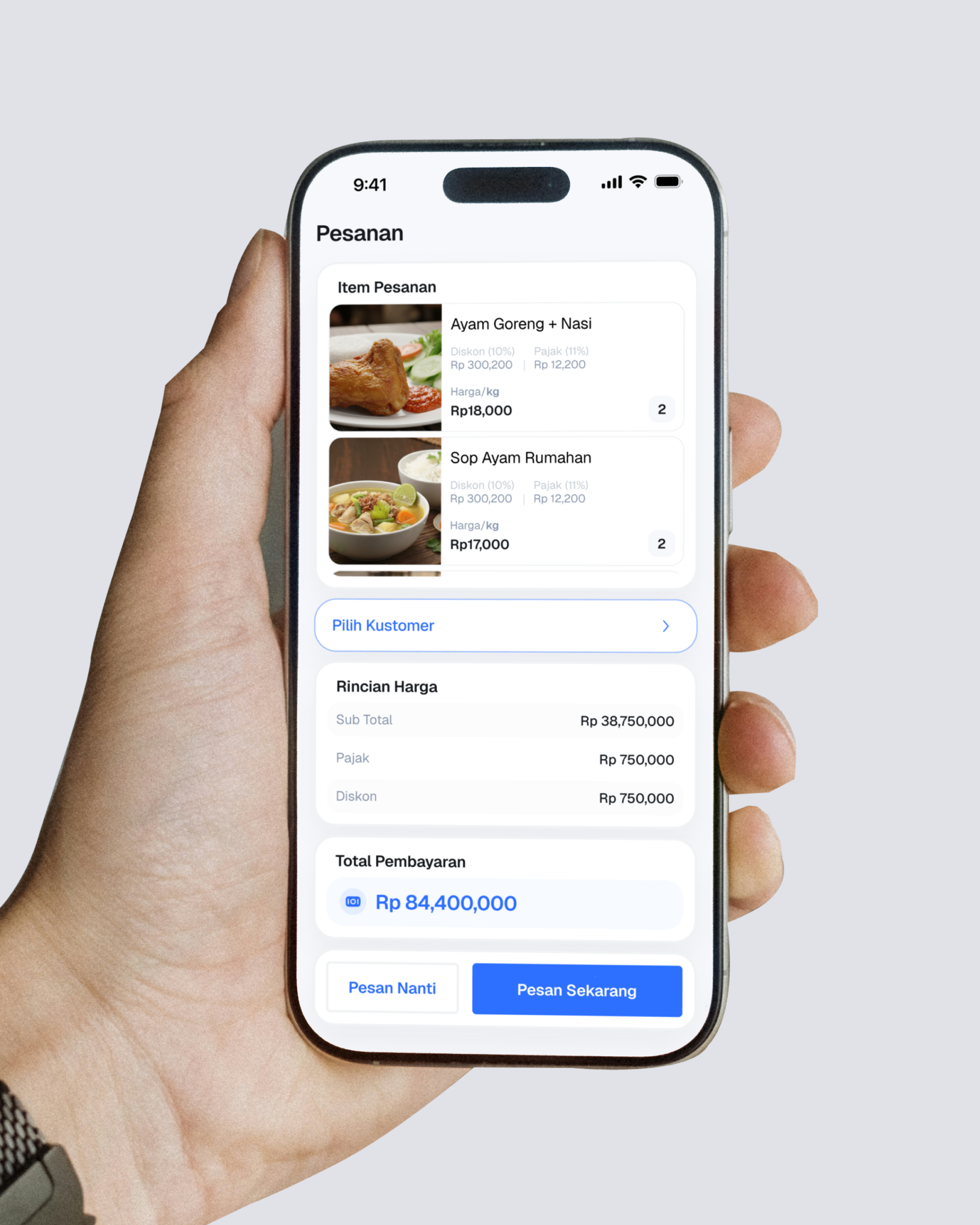 Fitur F&B dan Open Bill